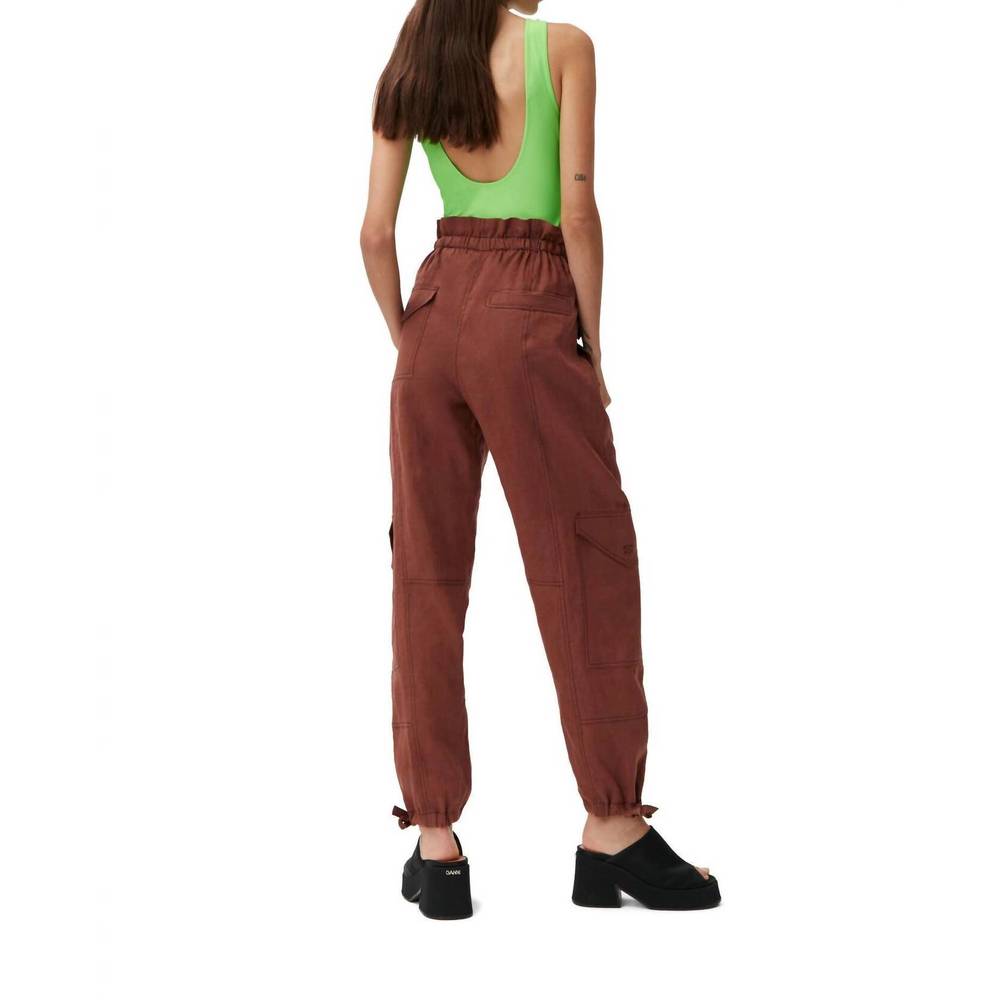 NEW GANNI 100% hemp cargo pants in root beer - Picture 2 of 2